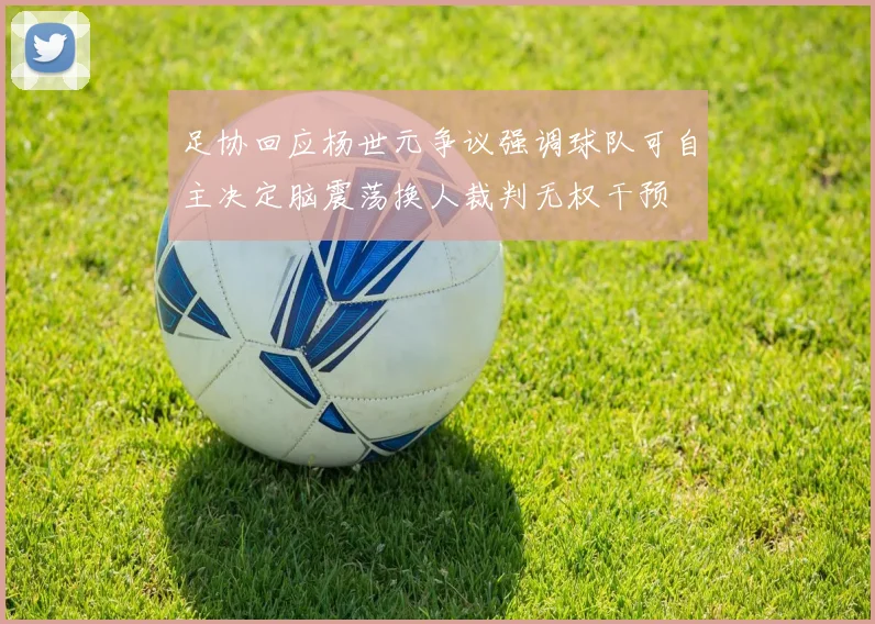 足协回应杨世元争议强调球队可自主决定脑震荡换人裁判无权干预